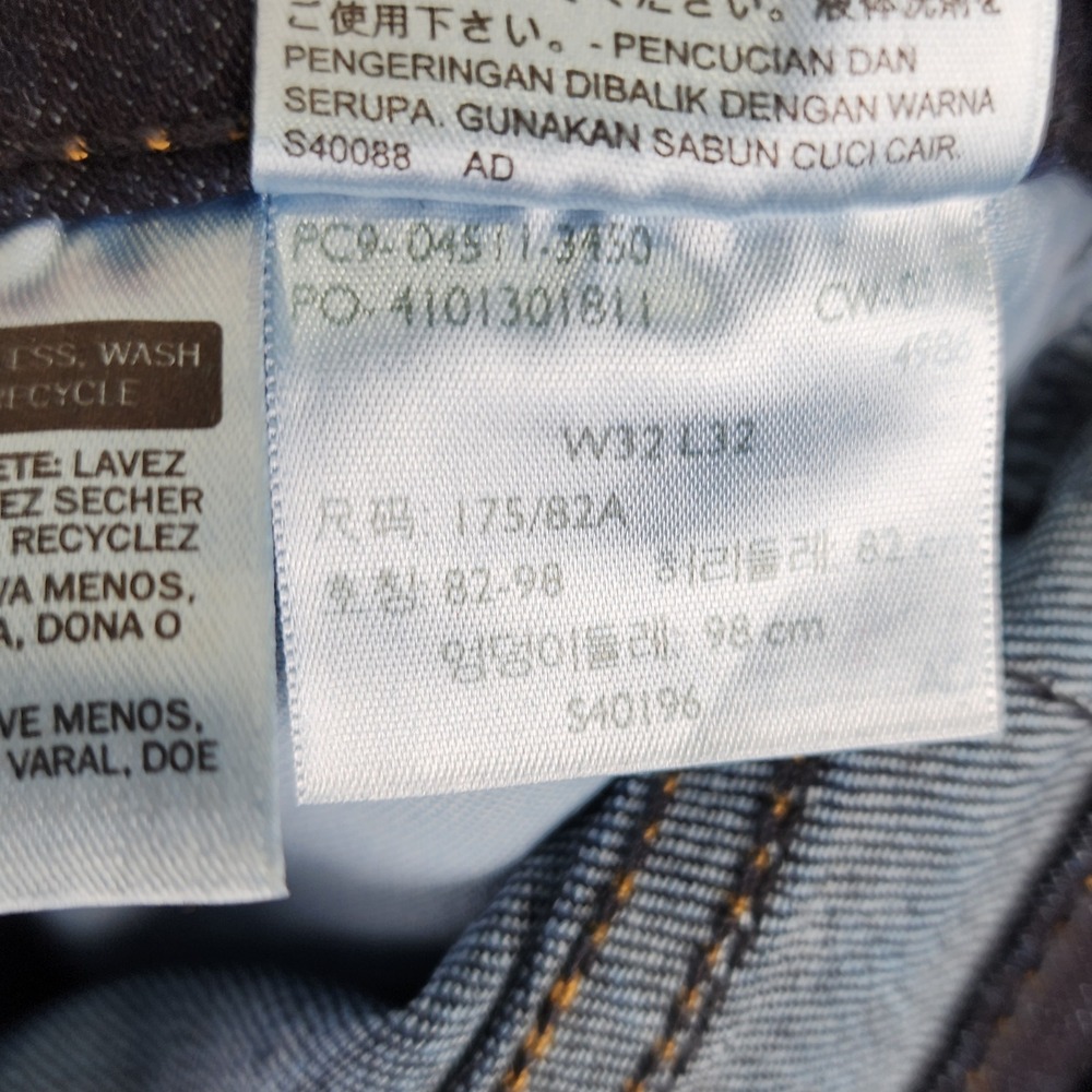 Levi's 511 Slim Fit Jeans Mens 32x32 Dark Indigo Blue Denim Classic Casual - Picture 3 of 14
